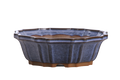 Willow Bonsai Ceramics Flower Design Bonsai Pot 8 Inch – Elegant Ceramic Bonsai & Succulent Planter, High‑Fired Frost‑Proof Stoneware with Drainage & Wiring Holes, Handmade in USA (Denim)