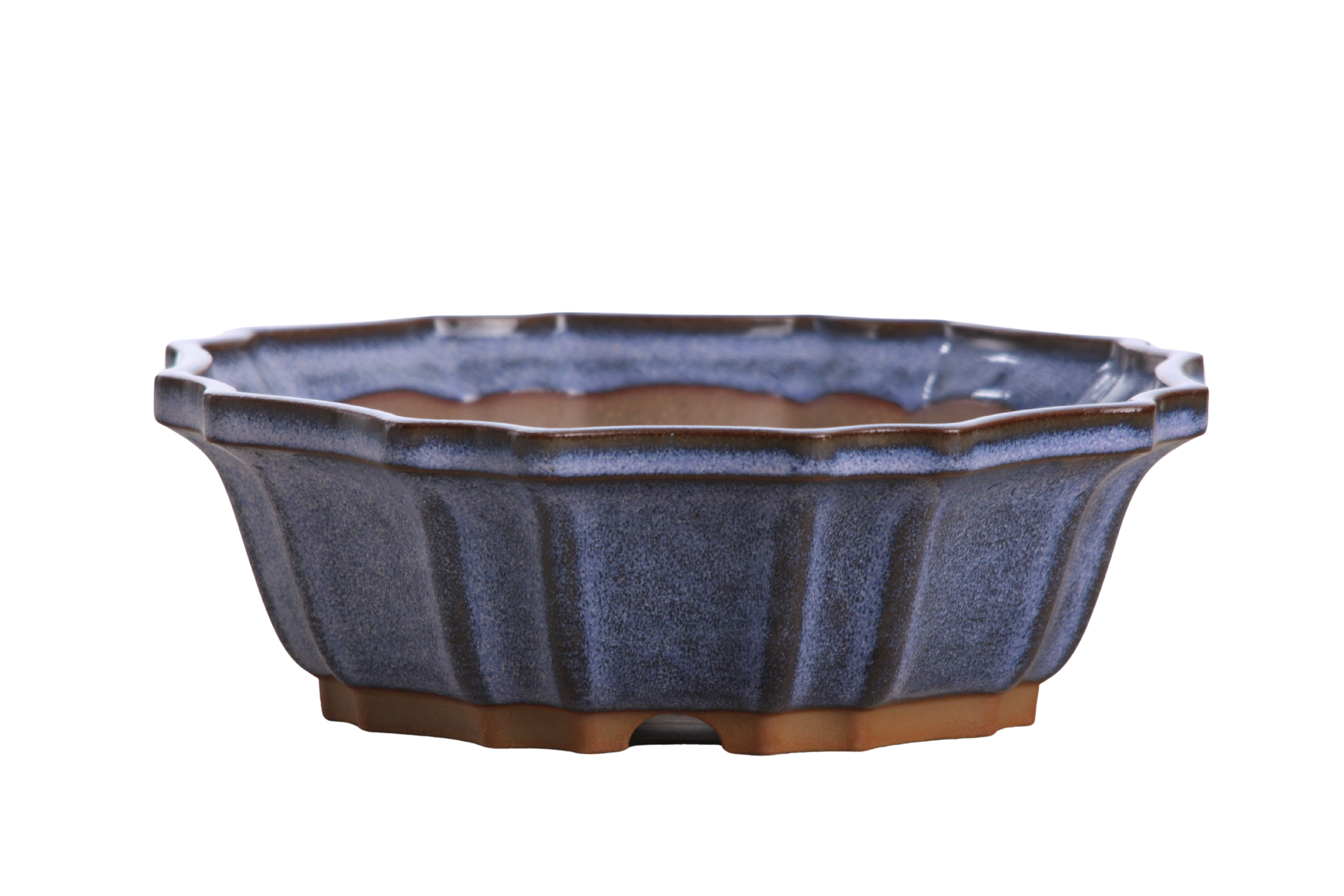 Willow Bonsai Ceramics Flower Design Bonsai Pot 8 Inch – Elegant Ceramic Bonsai & Succulent Planter, High‑Fired Frost‑Proof Stoneware with Drainage & Wiring Holes, Handmade in USA (Denim)
