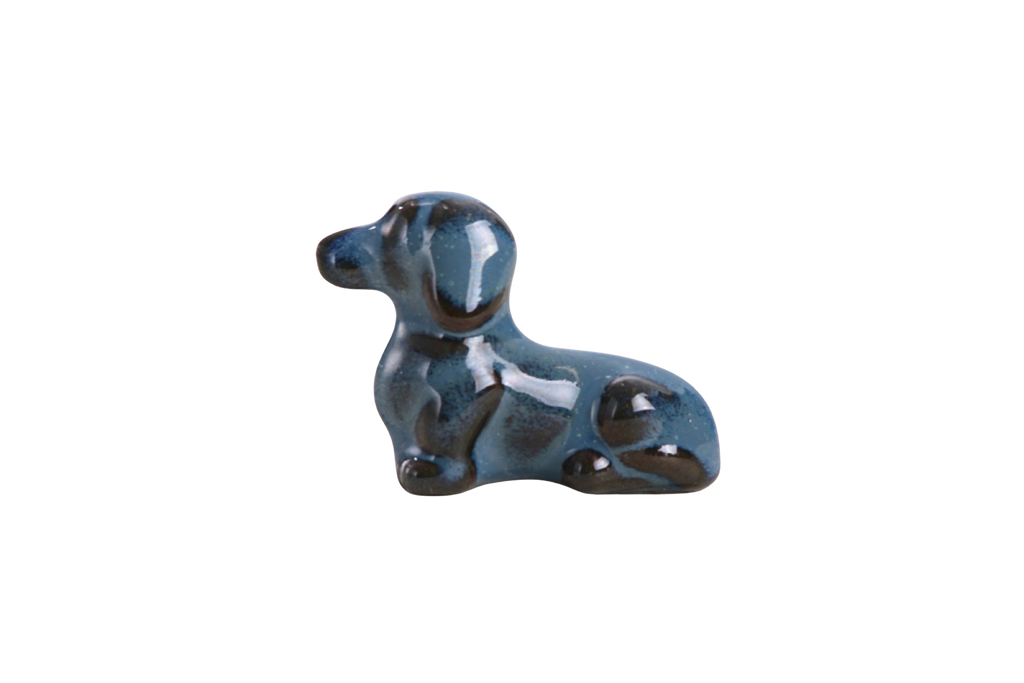 Willow Ceramics Butch the Dachshund Magnet – Mini Handmade Ceramic Dog Figurine Fridge Magnet, High‑Fired Stoneware Décor, Made in Colorado, USA (Peacock 2025)