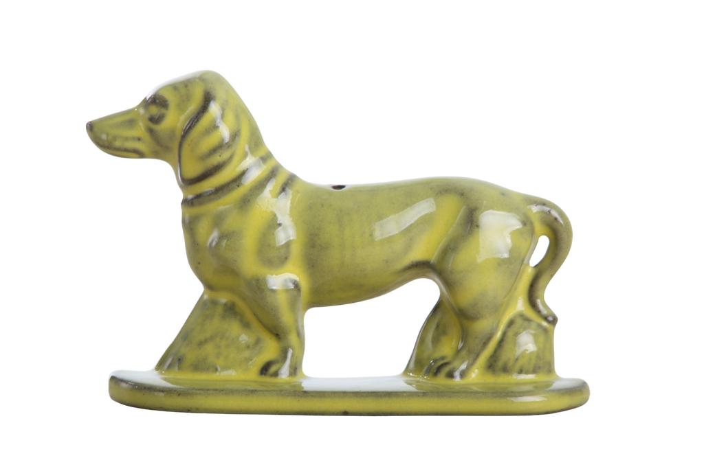 Willow Ceramics Dachshund Wall Hanging – Handmade Stoneware Ceramic Sausage Dog Wall Art with Metal Hanging Hook, High‑Fired Handmade Décor, Made in Colorado, USA (Yellow Left)